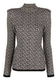 Balmain monogram turtle neck jumper - Toni neutri