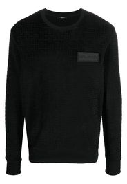 Balmain monogram velvet sweatshirt - Nero