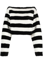 Balmain boat-neck striped jumper - Nero