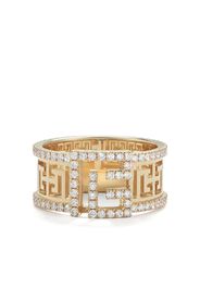 Balmain Anello Labyrinth in oro giallo 18kt con pavé di diamanti