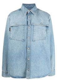 Balmain faded denim shirt-jacket - Blu