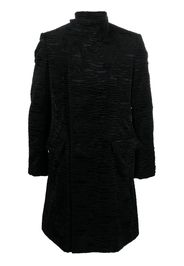 Balmain double-breasted cloqué coat - Nero