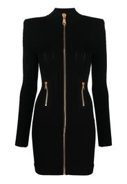 Balmain ribbed zip-up dress - Nero