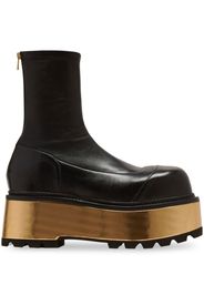 Balmain metallic-platform detail boots - Nero