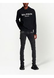 Balmain logo-print drawstring hoodie - Nero