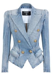 Balmain Blazer denim doppiopetto - Blu