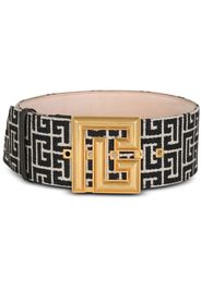 Balmain monogram-pattern wide belt - Nero