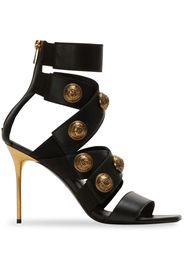 Balmain button-embellished stiletto sandals - Nero