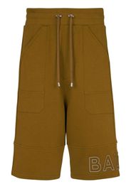 Balmain Shorts sportivi con stampa - Marrone