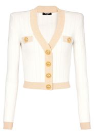 Balmain Cardigan crop a coste - Toni neutri