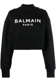 Balmain Felpa con stampa - Nero