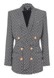 Balmain Blazer doppiopetto con cintura - Nero