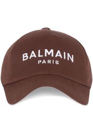 Balmain Cappello da baseball con ricamo - Marrone