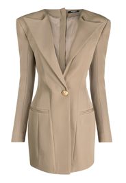 Balmain single-breasted blazer dress - Marrone