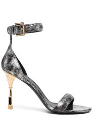 Balmain metallic-effect leather sandals - Argento