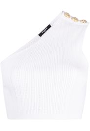 Balmain asymmetric buttoned knit top - Bianco