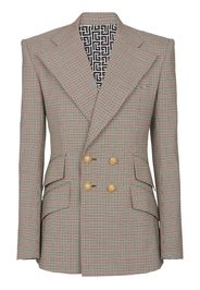 Balmain Blazer doppiopetto Principe di Galles - Marrone