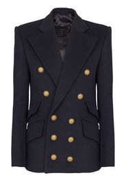 Balmain Cappotto doppiopetto con bottoni goffrati - Nero