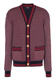 Balmain Cardigan con stampa monogramma - Rosso