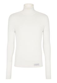 Balmain Maglione a coste con applicazione - Bianco