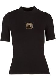 Balmain Retro logo-embroidered T-shirt - Nero