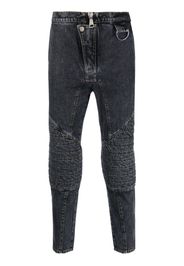 Balmain ribbed panel slim-fit jeans - Grigio