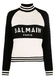 Balmain monogram-jacquard logo sweatshirt - Bianco