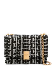 Balmain 1945 monogram-jacquard shoulder bag - Nero