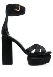 Balmain Ava 130mm satin platform sandals - Nero