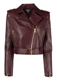 Balmain leather biker jacket - Rosso