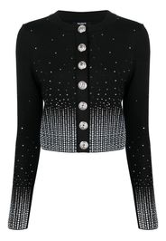 Balmain crystal-embellished button-up cardigan - Nero