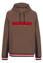 Balmain Mini Monogram jacquard hoodie - Marrone