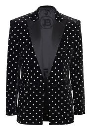 Balmain Velvet Jacket With Glitter Dots - Nero