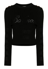 Balmain Maglione 6-Button a coste - Nero