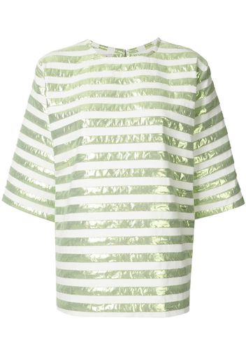 GREEN STRIPED SQUARE TOP