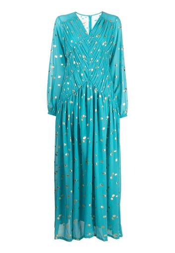 Bambah V-neck long-sleeve kaftan - Blu