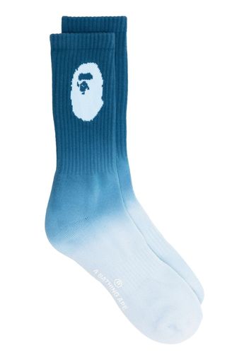 BAPE BLACK *A BATHING APE® logo-print gradient-effect socks - Blu