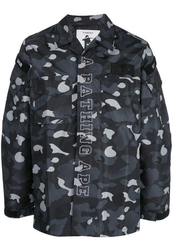 Gradation Camo Military shirt jacket