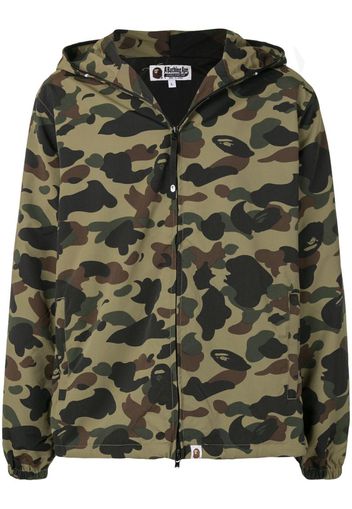 camouflage print hooded jacket