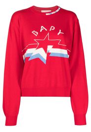 BAPY BY *A BATHING APE® intarsia-knit cotton-blend jumper - Rosso