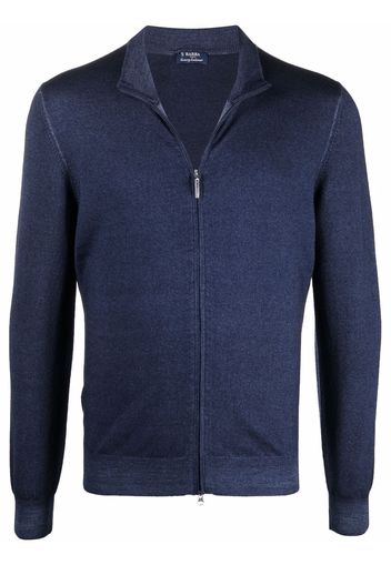 Barba Cardigan con zip - Blu