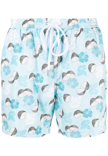 Barba coconut-print swim shorts - Blu