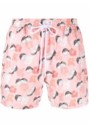 Barba coconut-print swim shorts - Rosa