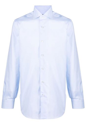 Barba long-sleeve poplin shirt - Blu