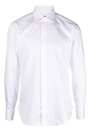 Barba single-breasted cotton shirt - Bianco