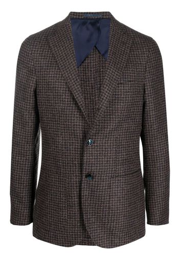 Barba wool dogtooth-print blazer - Blu