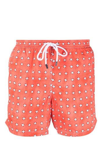 Barba graphic-print swim shorts - Rosso