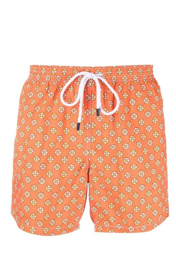 Barba floral-print swim shorts - Arancione