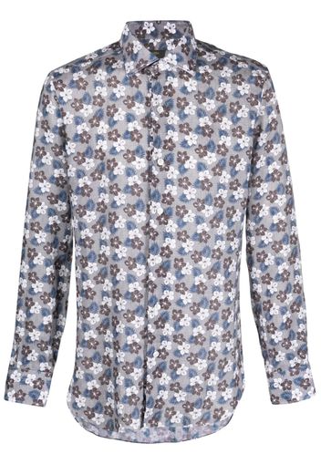 Barba floral-print long-sleeved shirt - Grigio