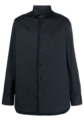 Barba long-sleeve cotton shirt - Blu